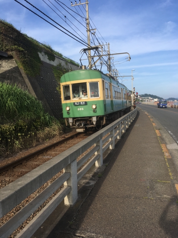 江ノ電鎌倉高校前駅はスラムダンクのアニメに出てくる景色 カワタツ電車で歴史旅行